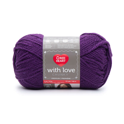 Red Heart With Love Chunky Yarn - Discontinued shades Aubergine