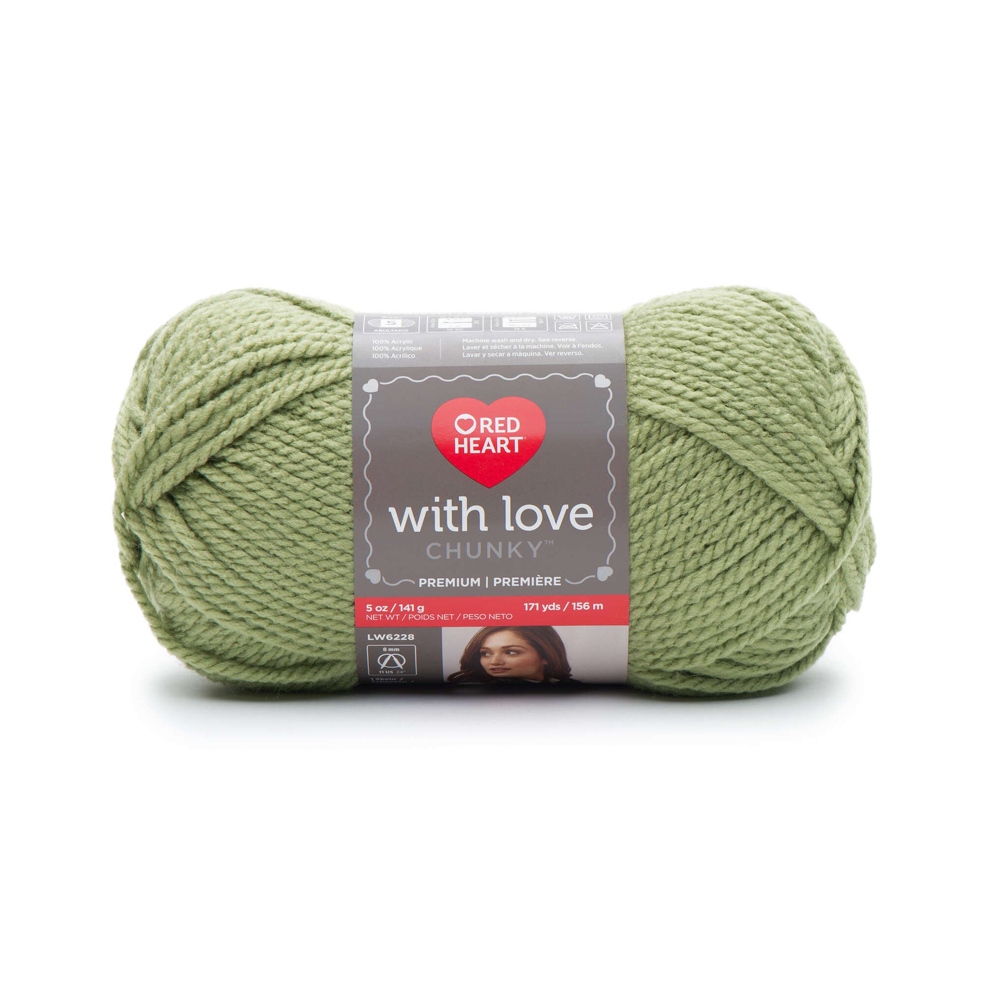 Red Heart With Love Chunky Yarn - Discontinued shades Lettuce