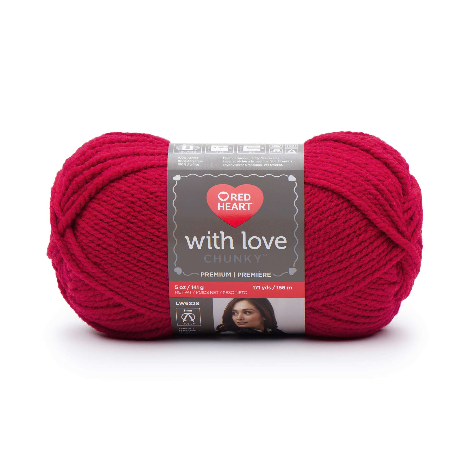 Red Heart With Love Chunky Yarn - Discontinued shades Holly Berry