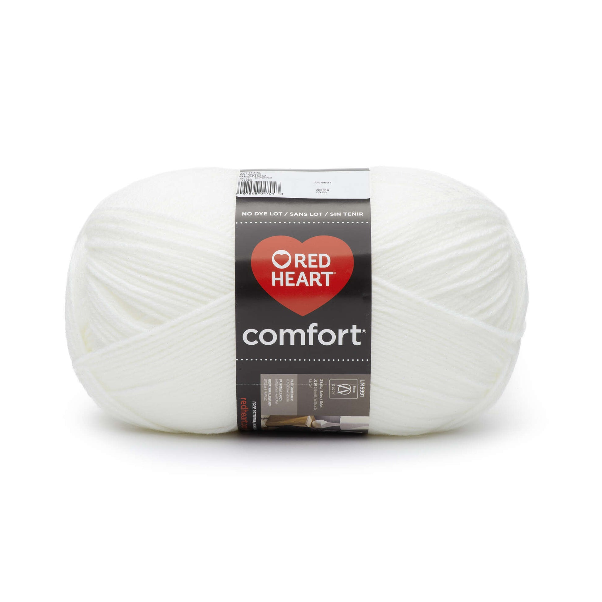 Red Heart Comfort Yarn White/Opal(Shimmer)