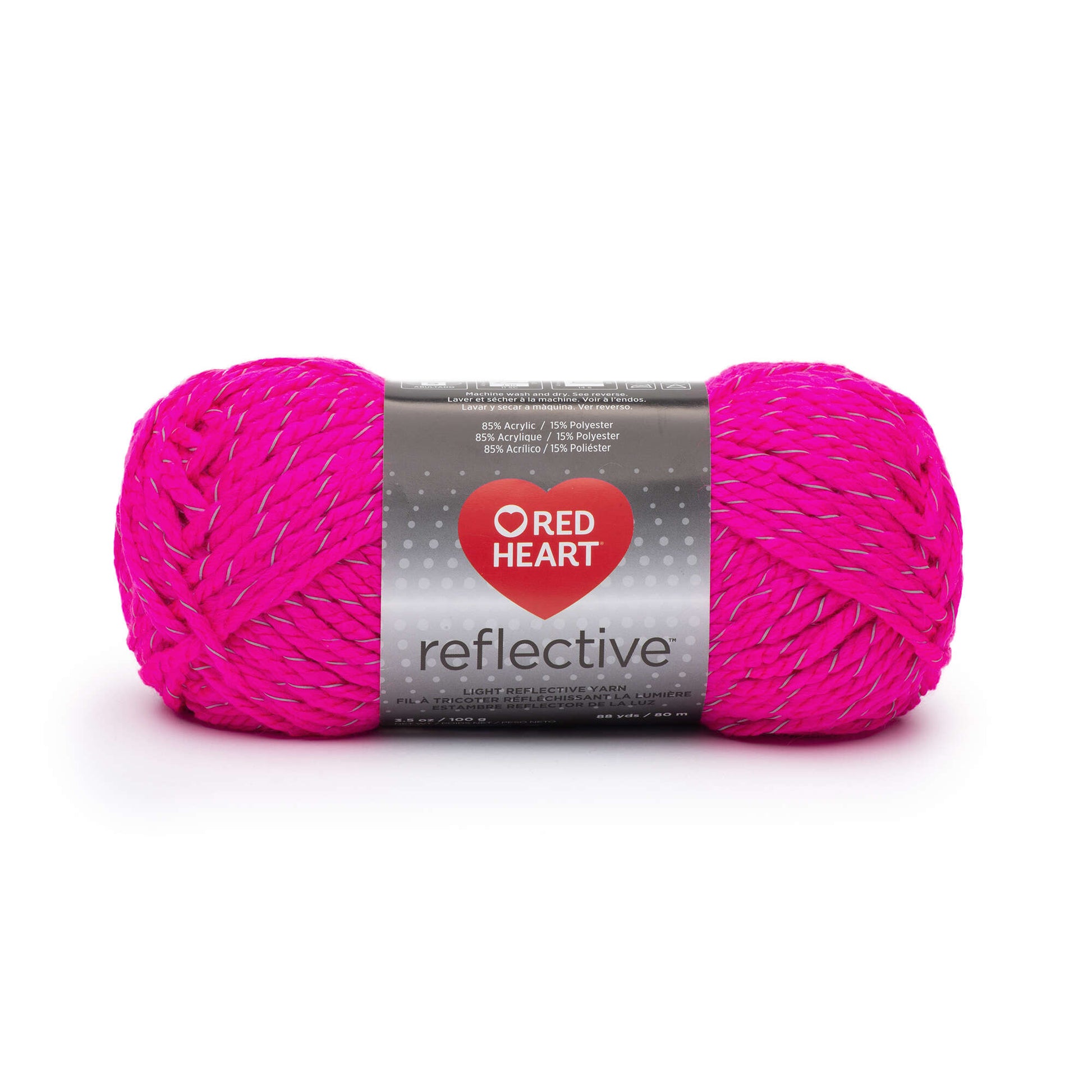 Red Heart Reflective Yarn - Discontinued Shades Neon Pink