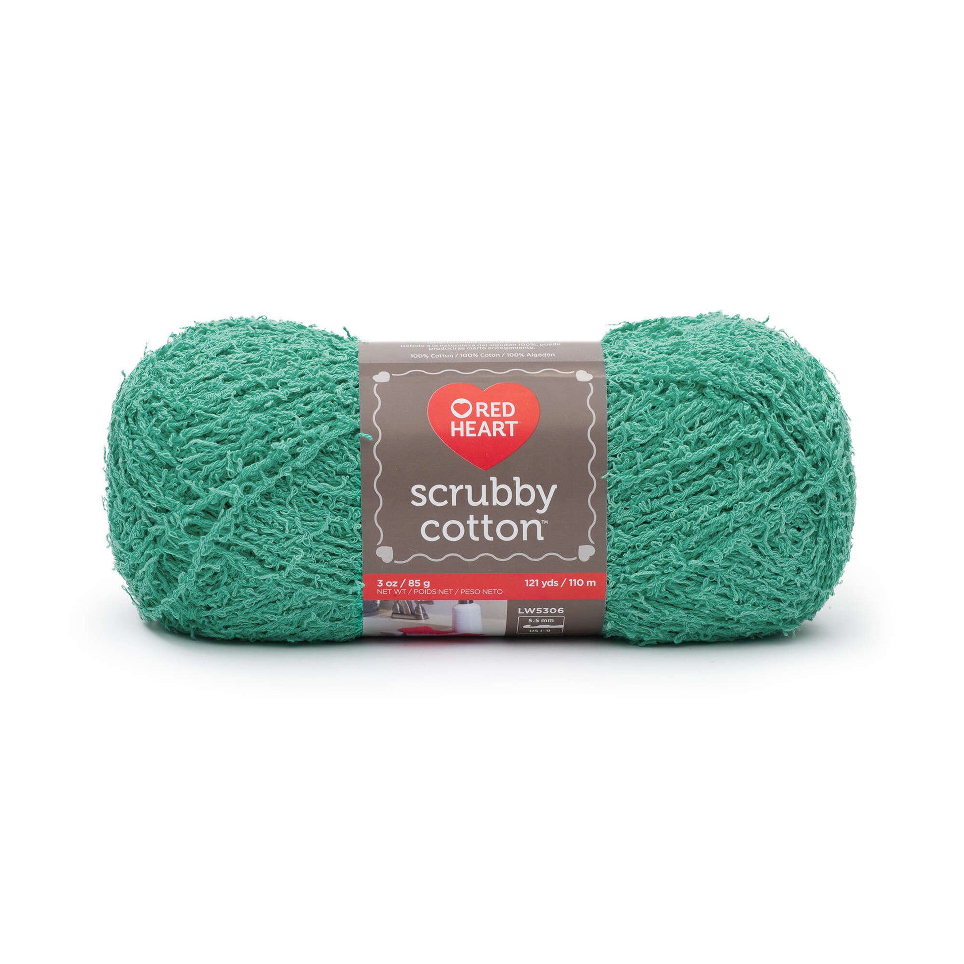 Red Heart Scrubby Cotton Yarn - Clearance shades Jade
