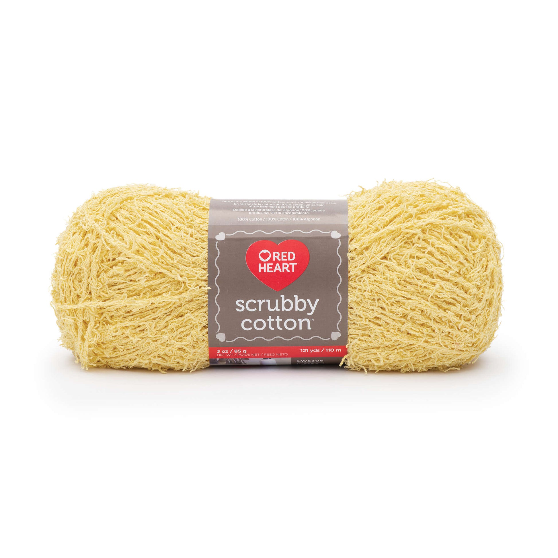 Red Heart Scrubby Cotton Yarn - Clearance shades Lemony