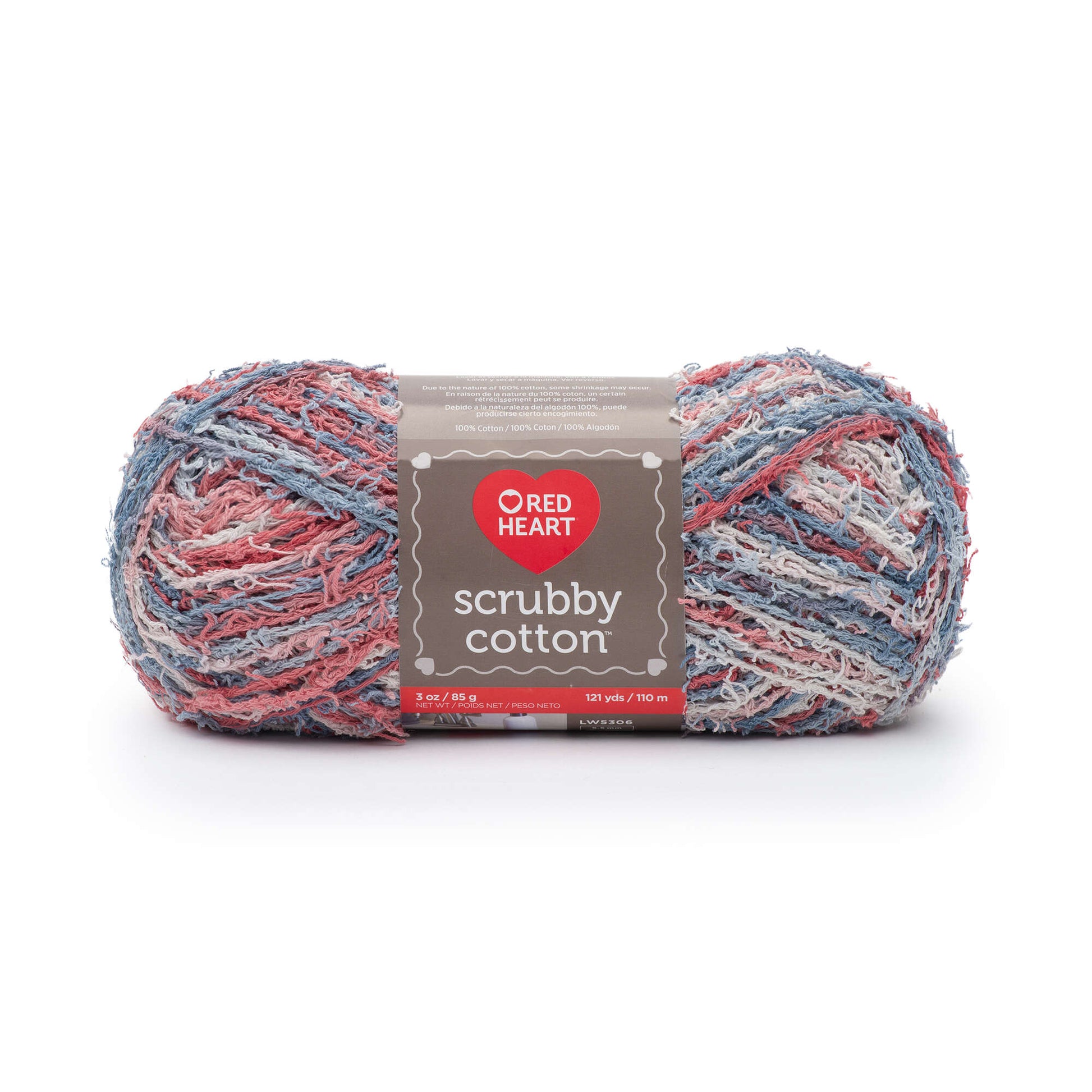 Red Heart Scrubby Cotton Yarn - Clearance shades Nautical Print