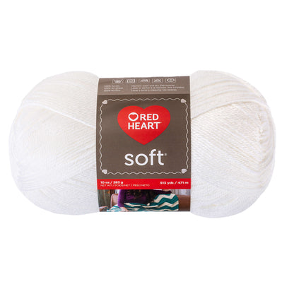 Red Heart Soft Yarn (283g/10oz) - Clearance shades White