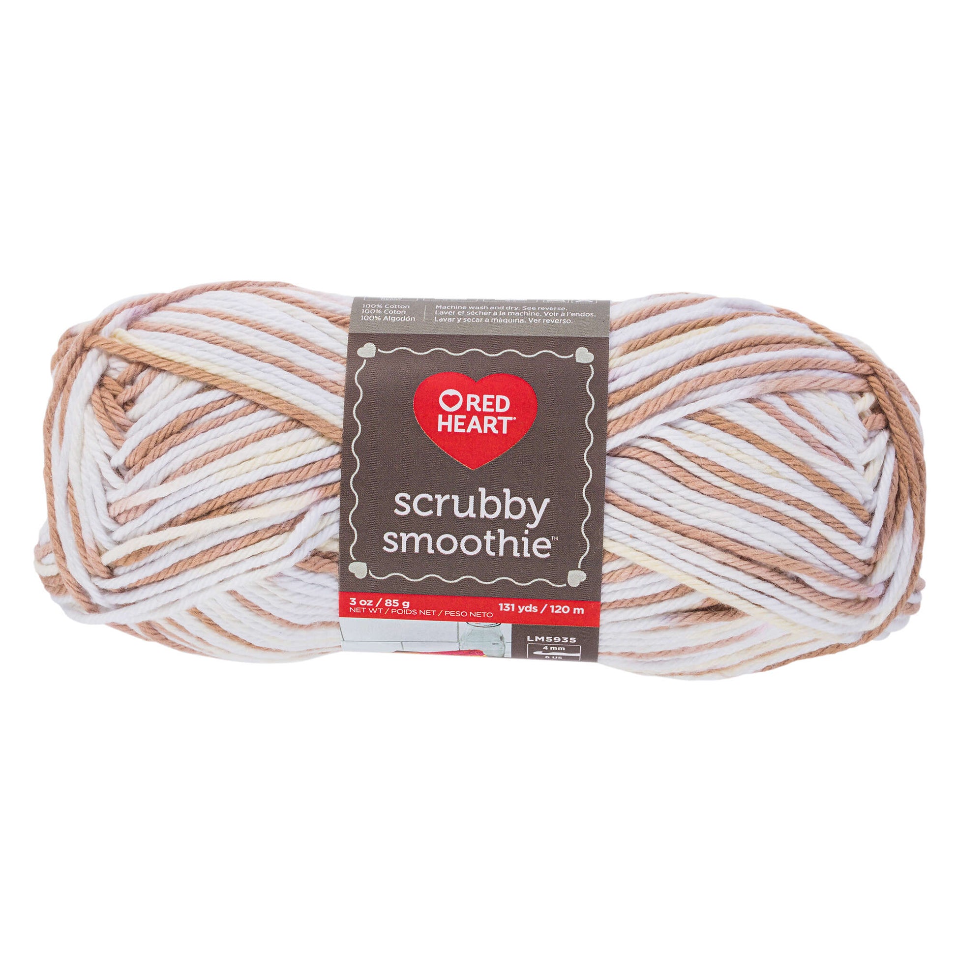 Red Heart Scrubby Smoothie Yarn - Clearance shades Oatmeal