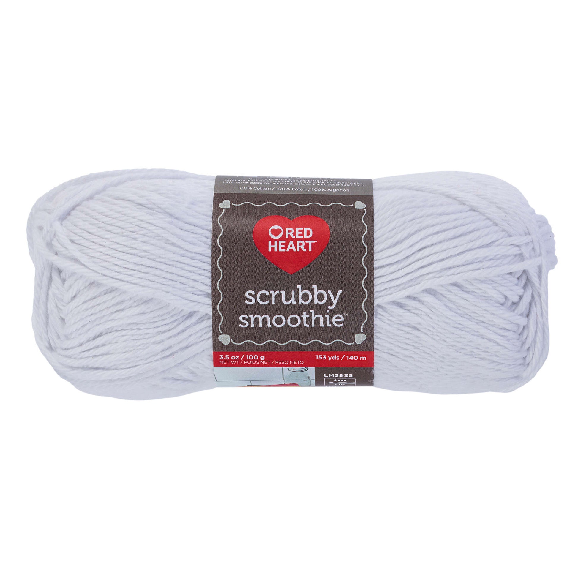 Red Heart Scrubby Smoothie Yarn - Clearance shades White