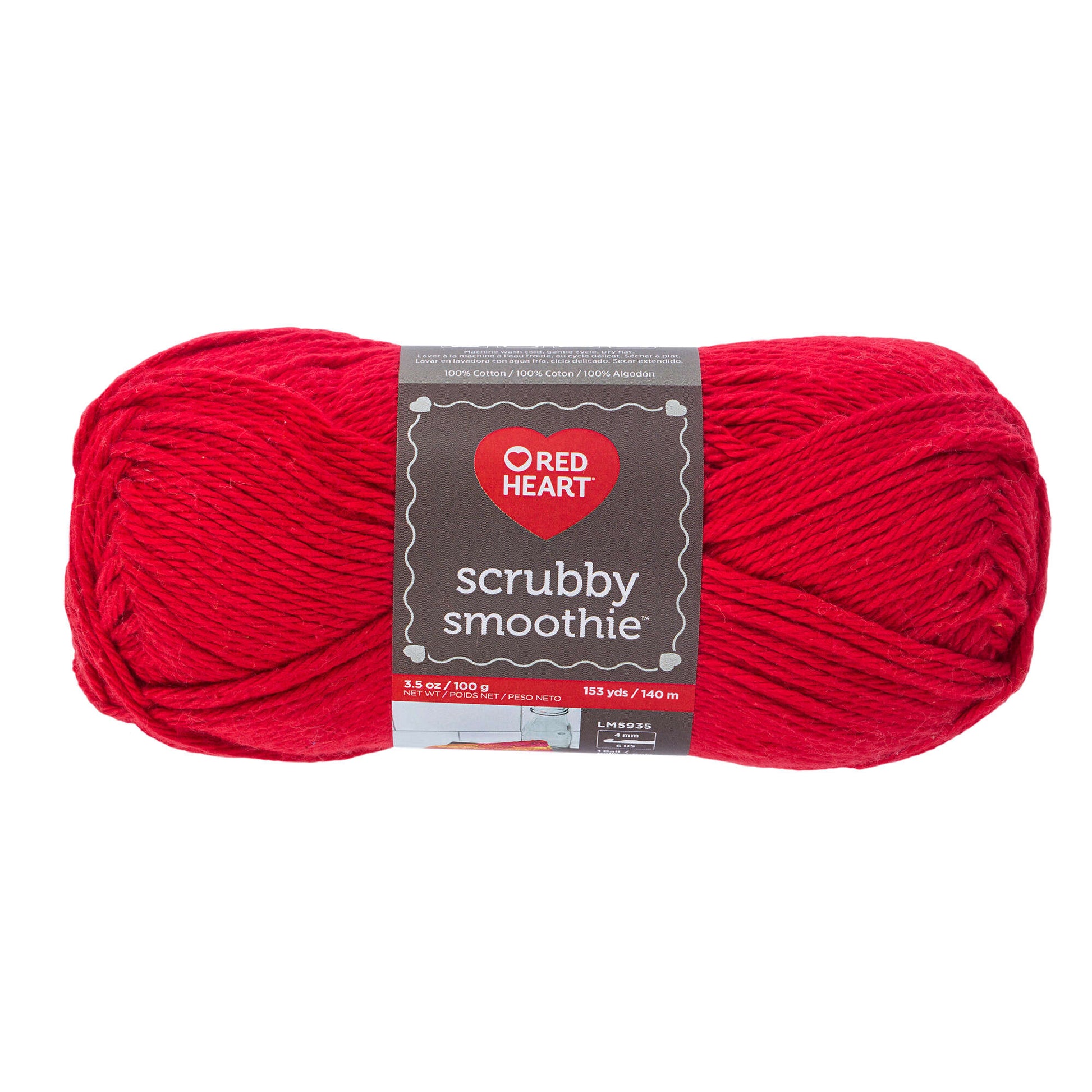 Red Heart Scrubby Smoothie Yarn - Clearance shades Cherry