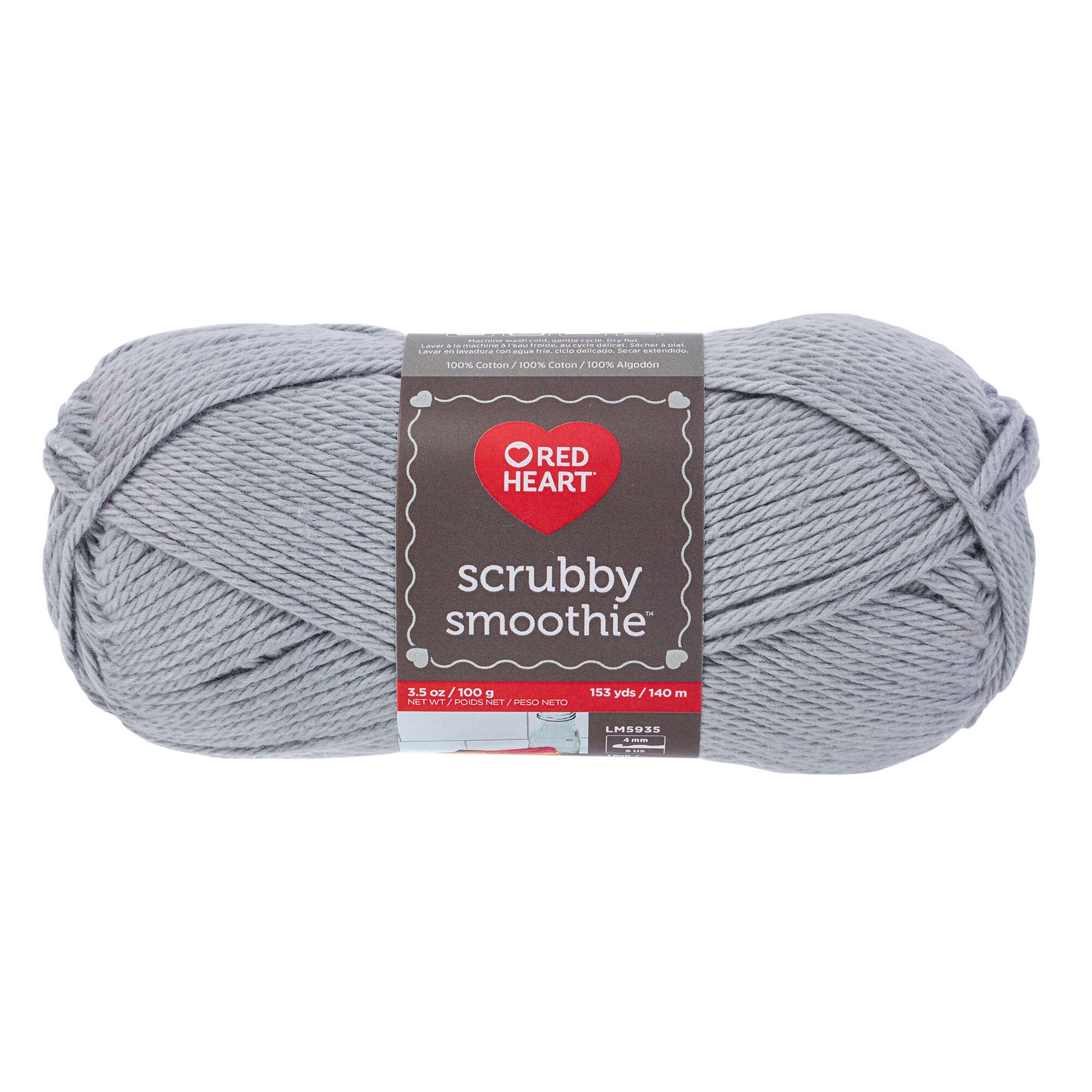 Red Heart Scrubby Smoothie Yarn - Clearance shades Gray