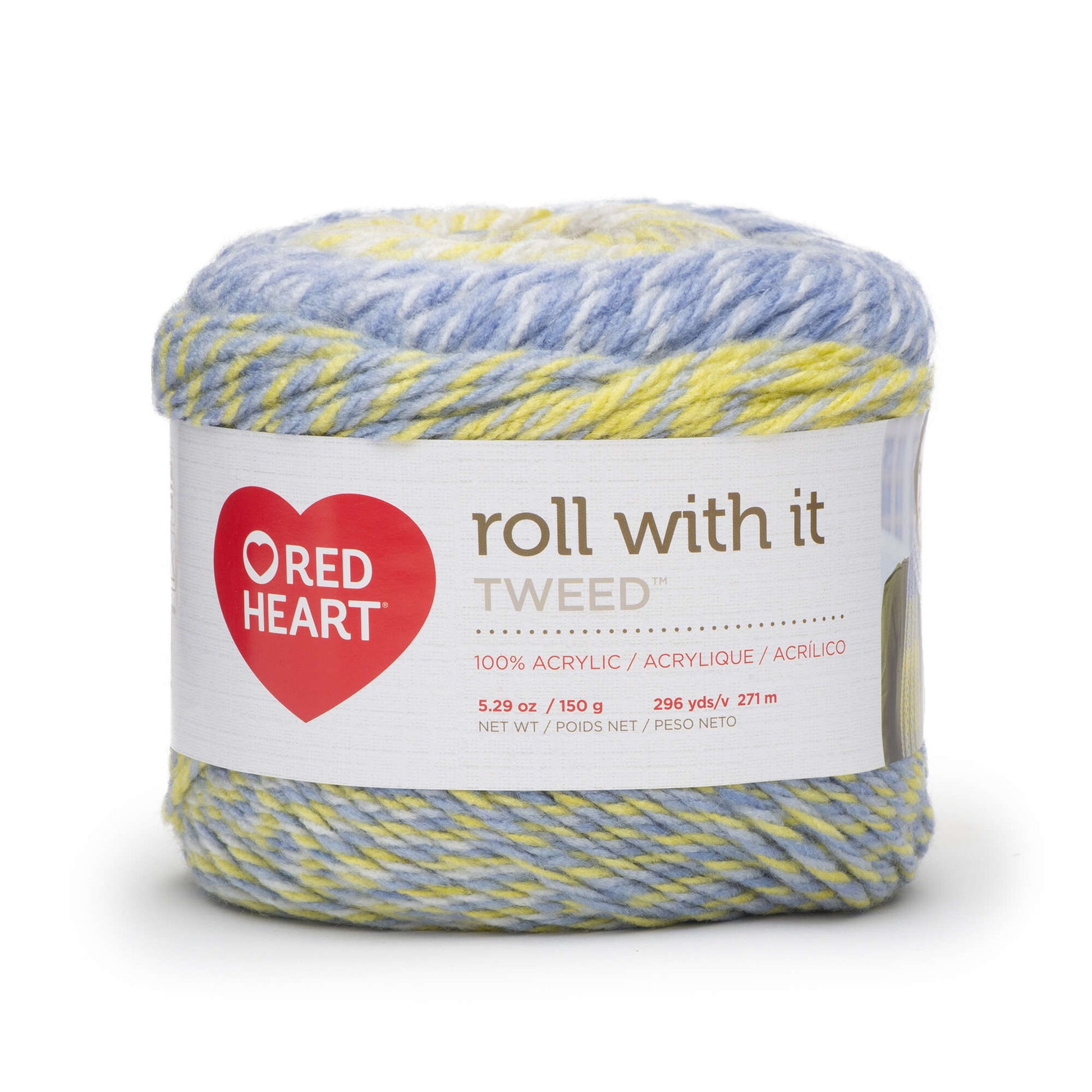 Red Heart Roll With It Tweed Yarn - Clearance shades Lilac Breeze