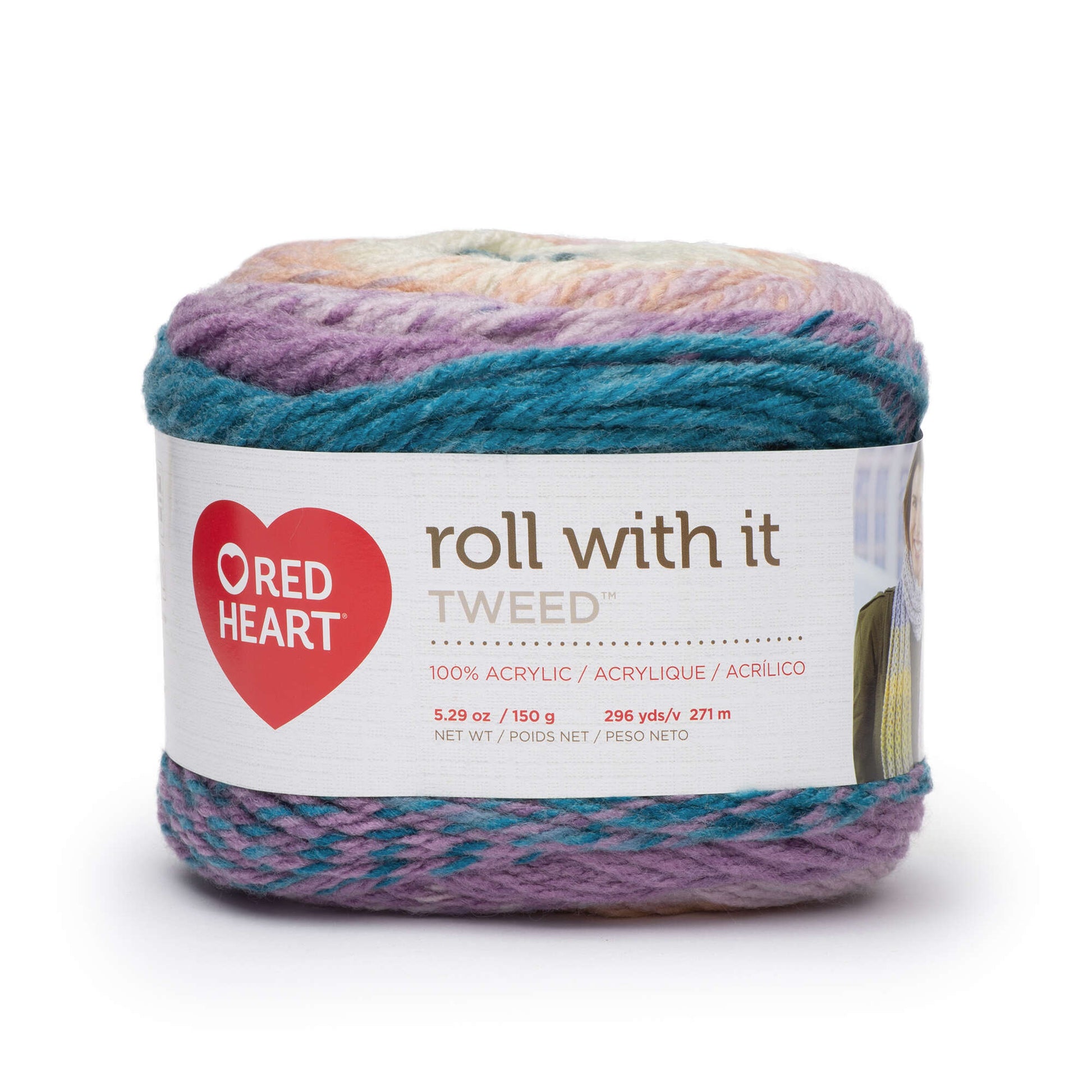 Red Heart Roll With It Tweed Yarn - Clearance shades Potpourri