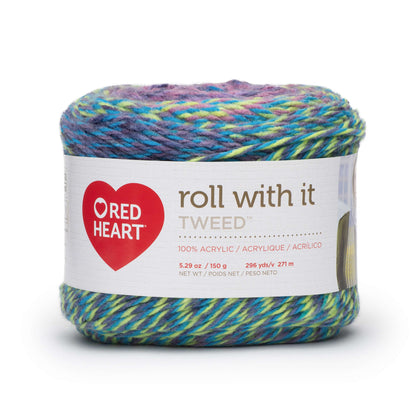Red Heart Roll With It Tweed Yarn - Clearance shades Wildflower