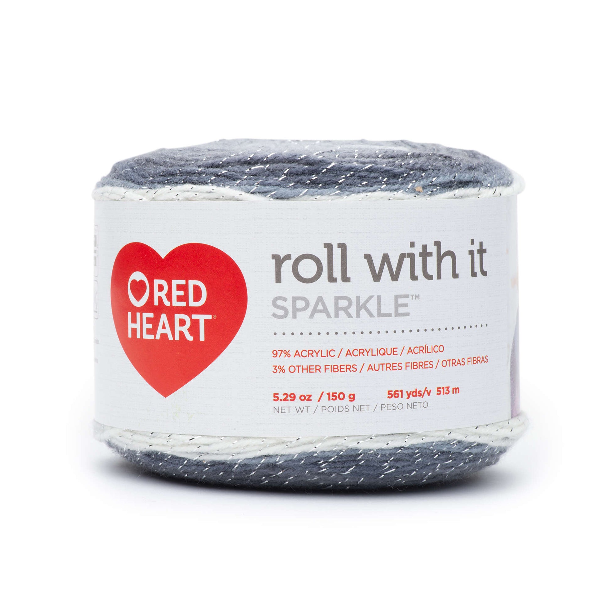 Red Heart Roll With It Sparkle Yarn Diamonds