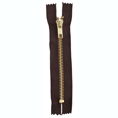 Coats & Clark Fashion Metal Closed End Brass Zippers 14"