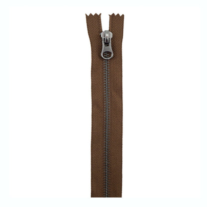Coats & Clark Closed End Zippers 9" / Seal Brown