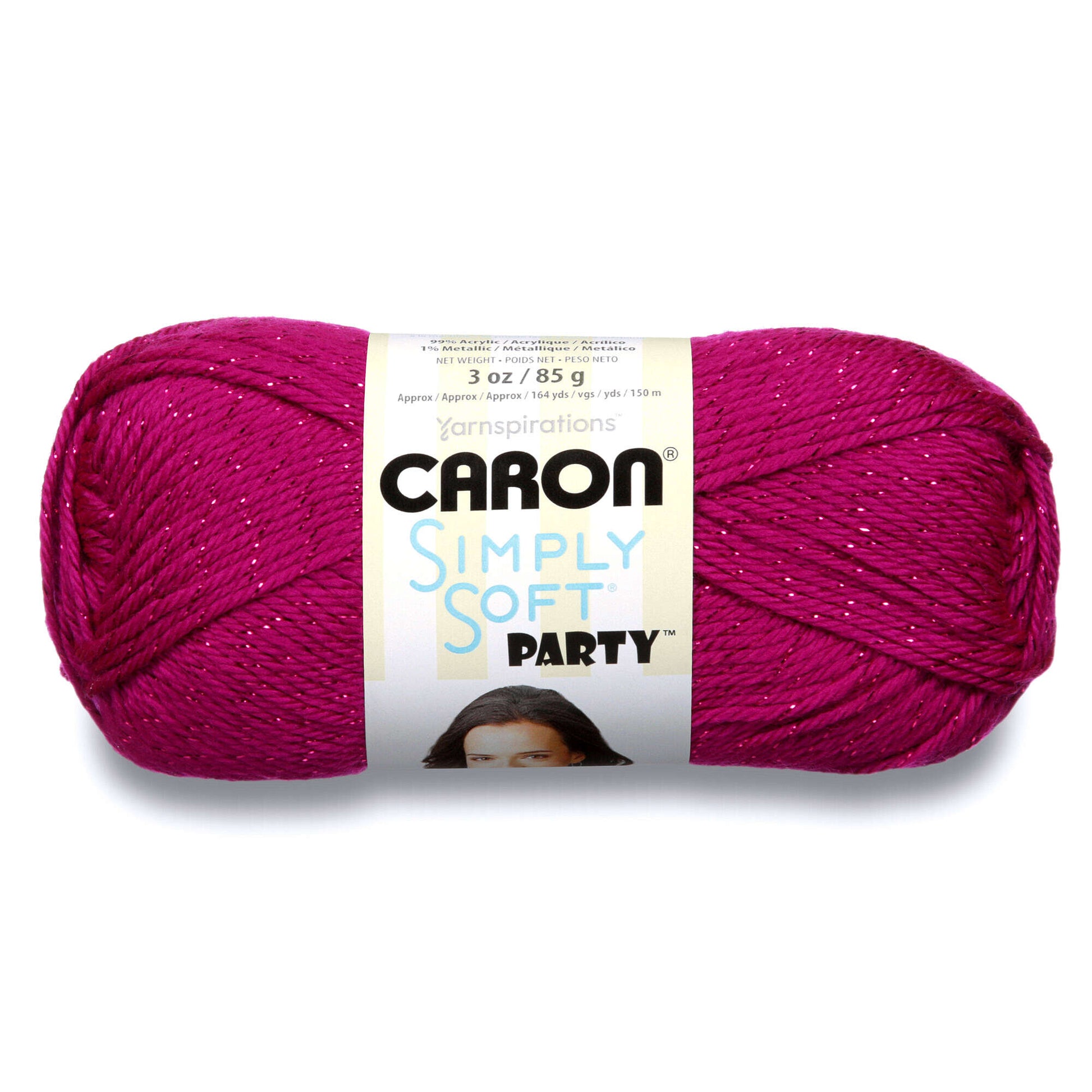 Caron Simply Soft Party Yarn Fuchsia Sparkle