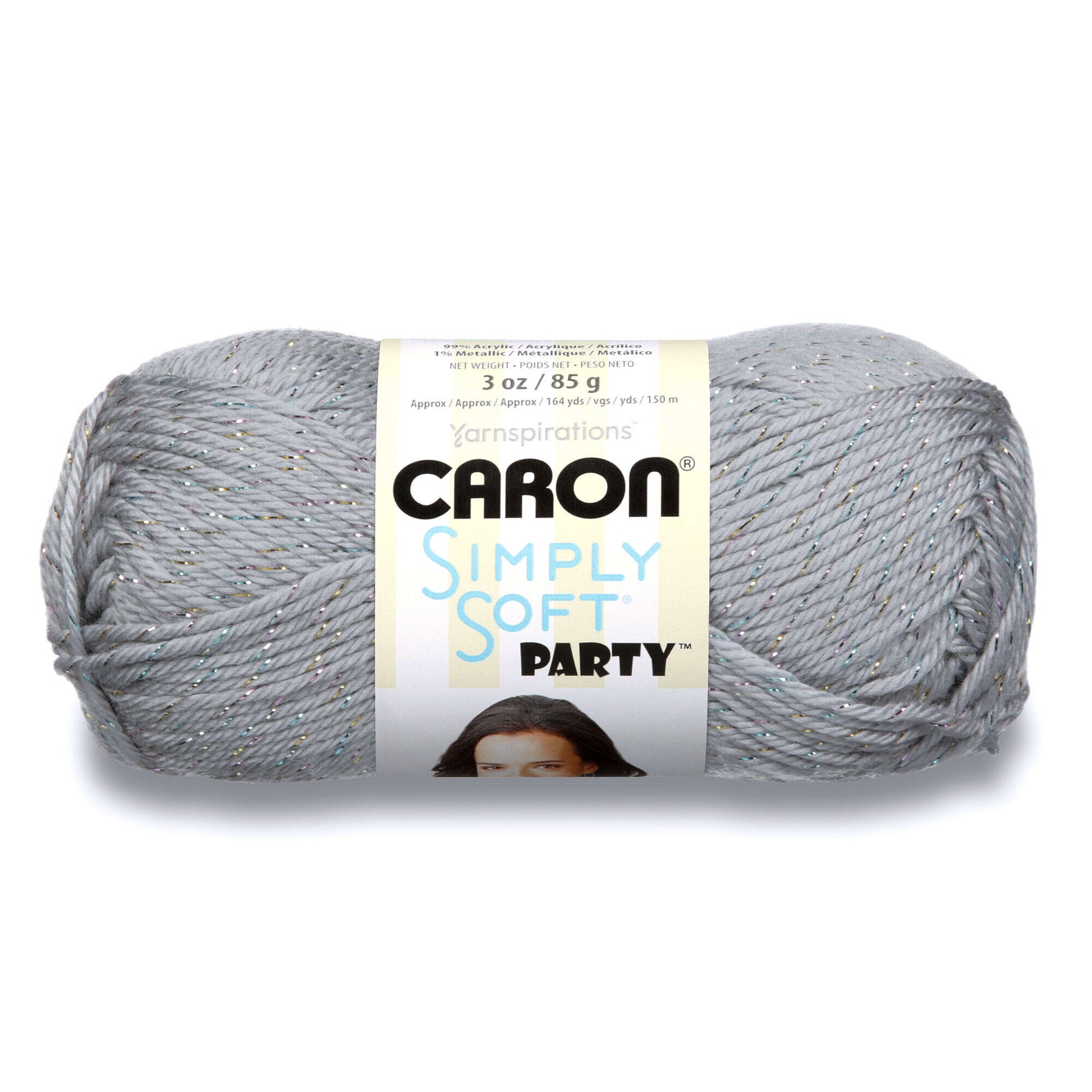Caron Simply Soft Party Yarn Silver Sparkle
