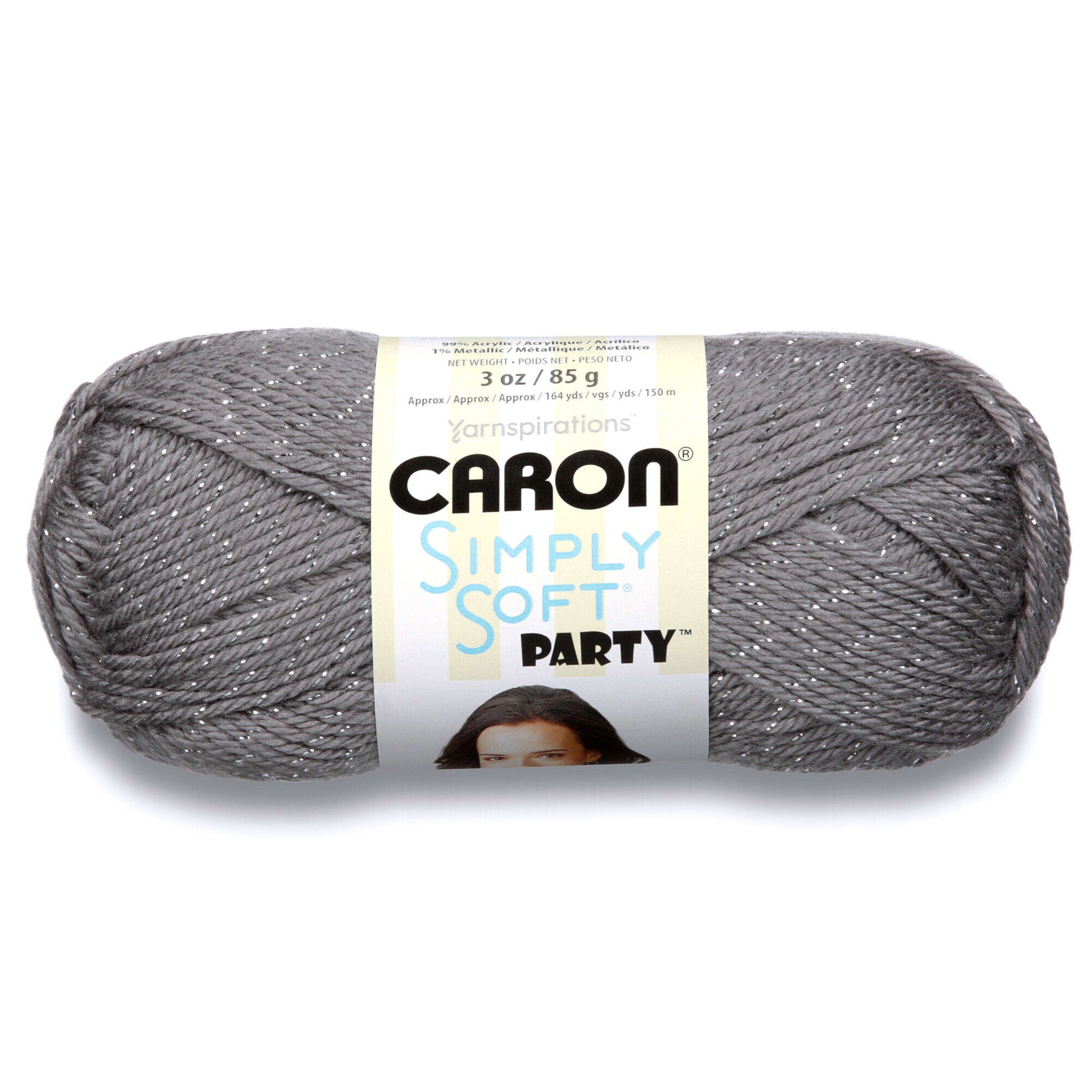 Caron Simply Soft Party Yarn - Silver Sparkle