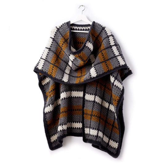 Patons Crochet Blanket Ruana Pattern Tutorial Image