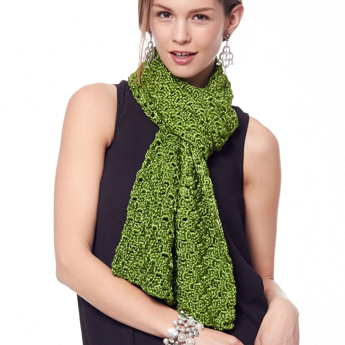 Crochet Scarf made in Patons Metallic yarn