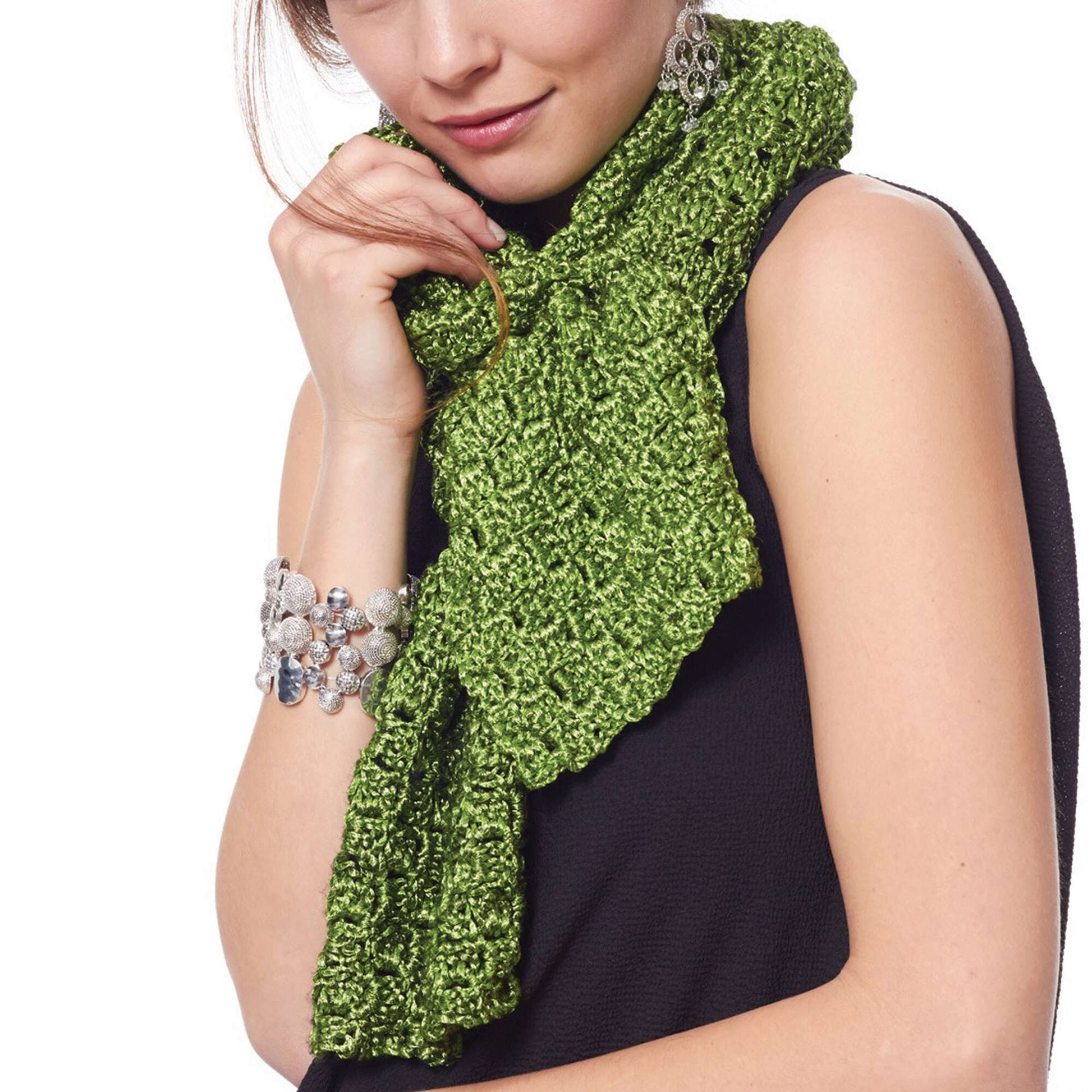 Free Patons Crochet On The Bias Scarf Pattern
