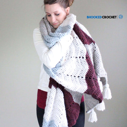 Patons Comfy Chevron Crochet Super Scarf Single Size