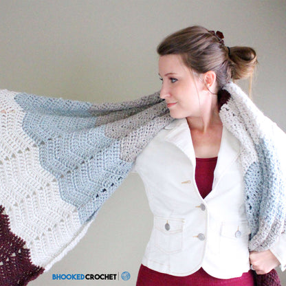 Patons Comfy Chevron Crochet Super Scarf Single Size