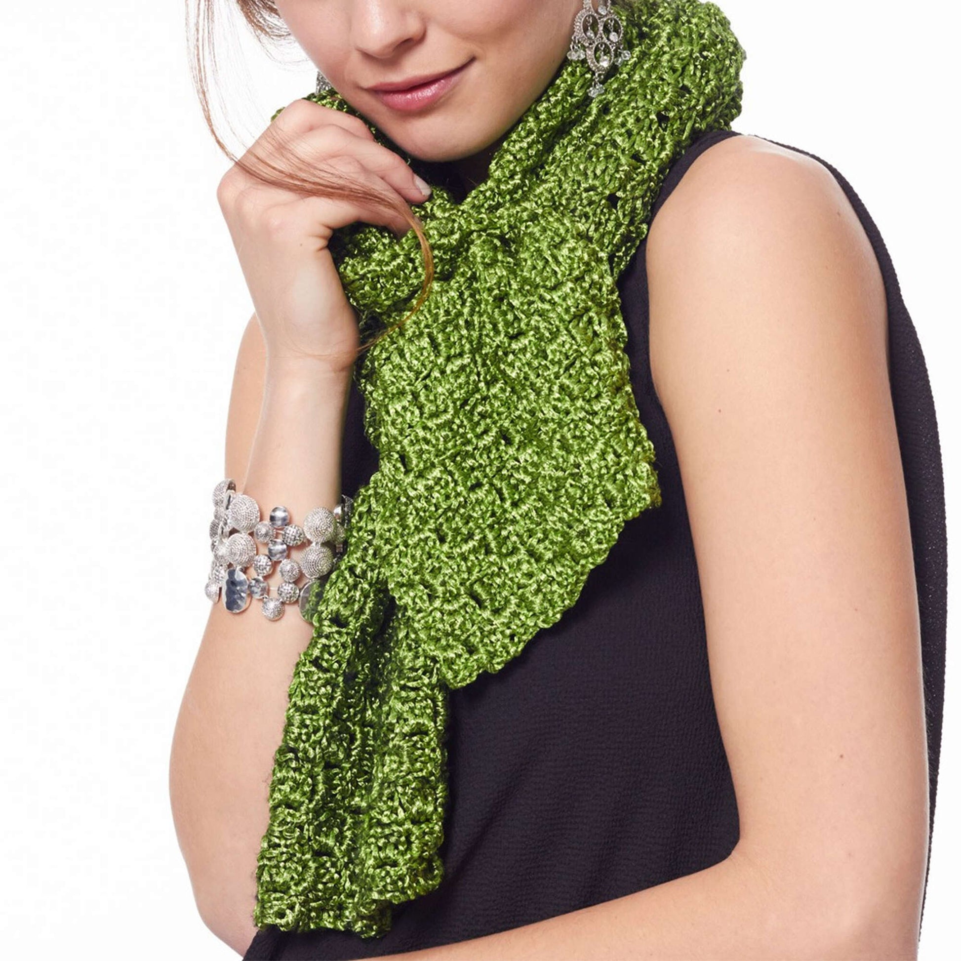 Free Patons Crochet On The Bias Scarf Pattern