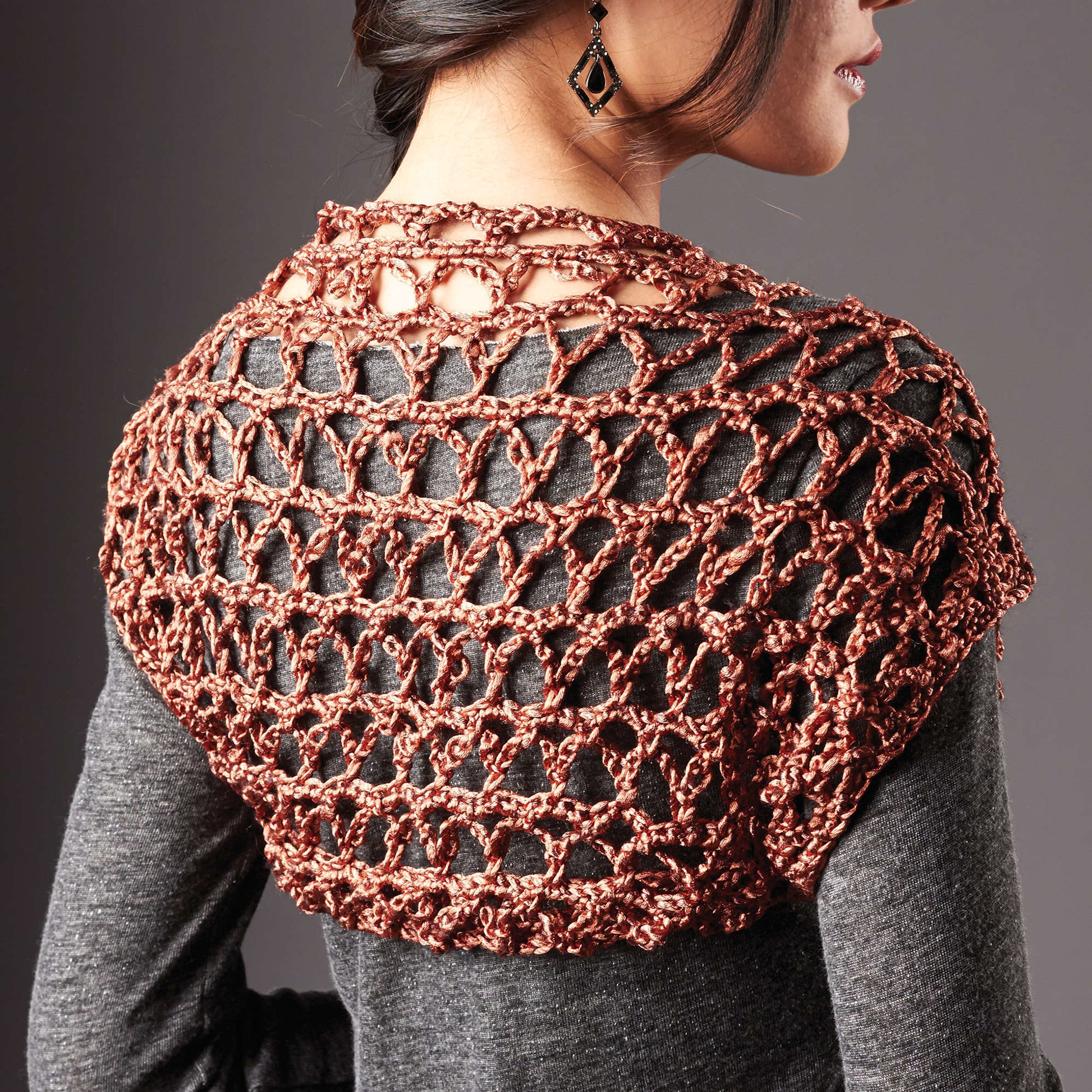 Free Patons Crochet Touch Of Shine Shrug Pattern