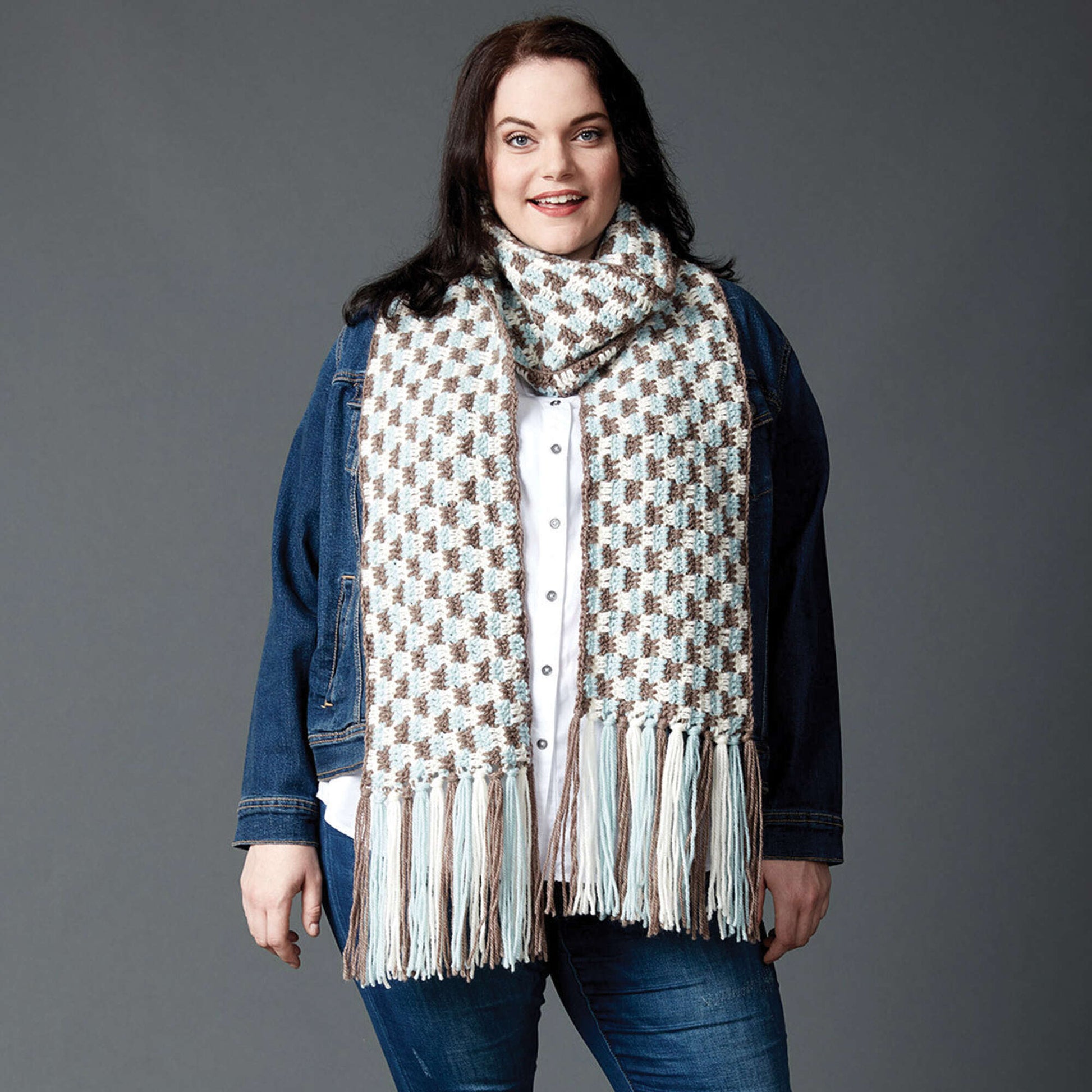 Free Patons Check Yourself Crochet Scarf Pattern