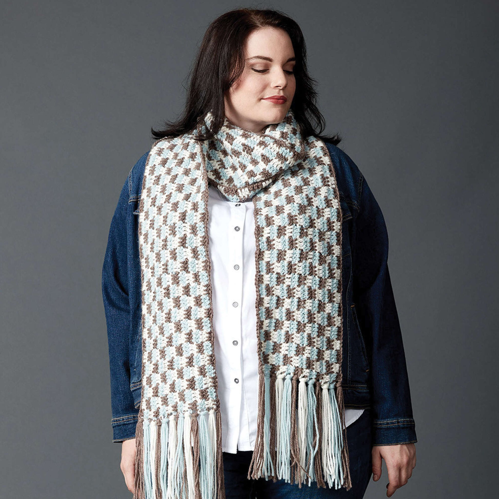 Free Patons Check Yourself Crochet Scarf Pattern