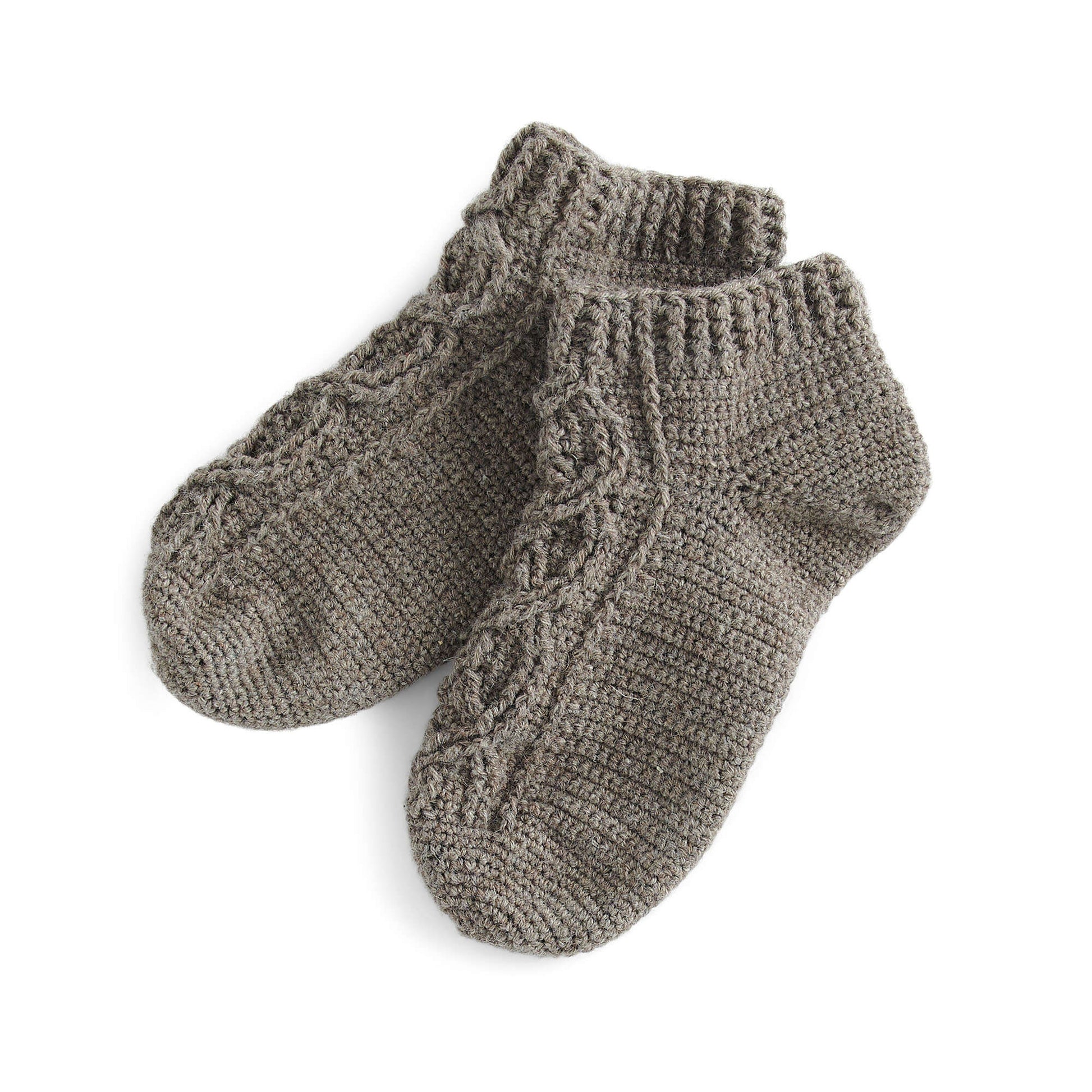 Free Patons Toe-Up Cabled Crochet Socks Pattern