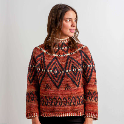 Patons Alcona Colorwork Crochet Sweater XS/S
