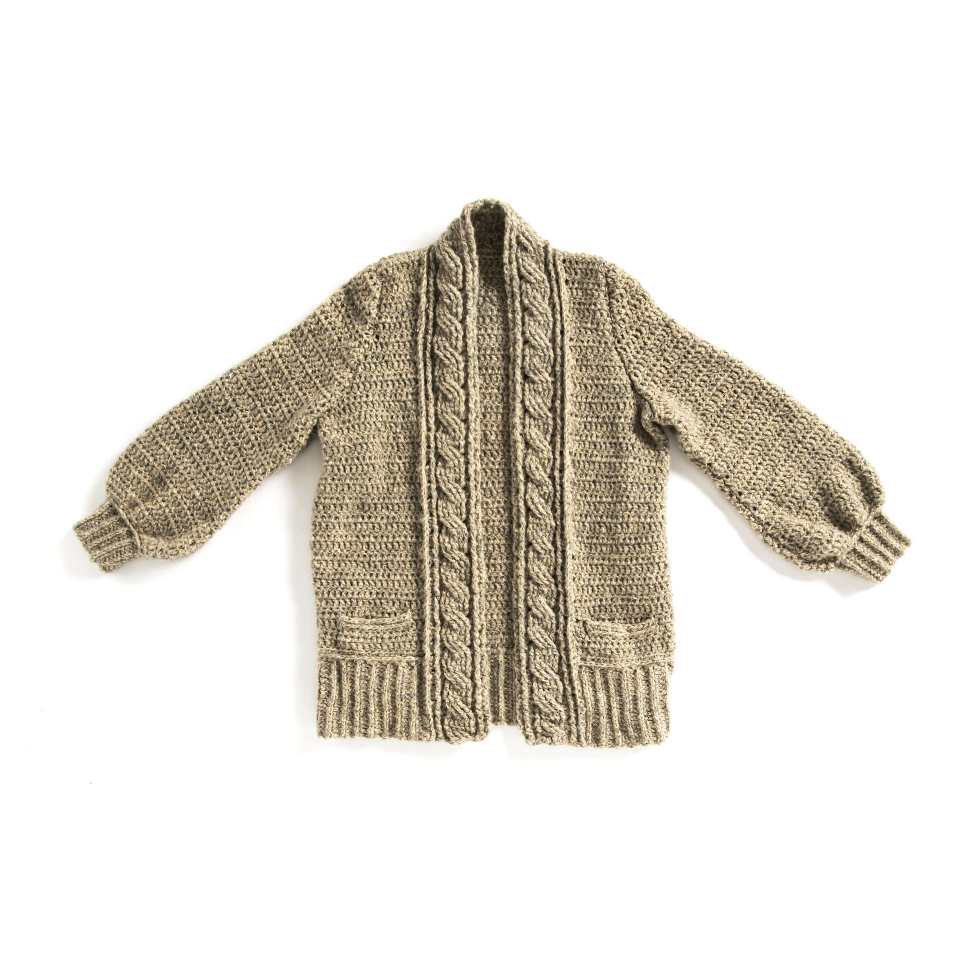 Free Patons Cozy Cabled Crochet Cardigan Pattern