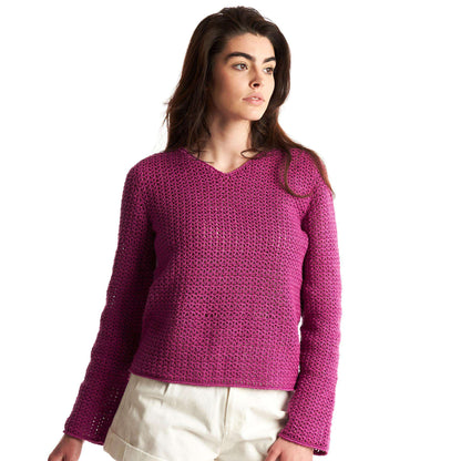 Patons Crochet Simple V-Neck Tunic L