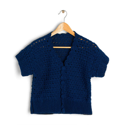Patons Grace Scallop-Edged Crochet Cardigan Navy Blue