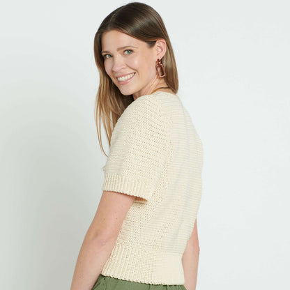 Patons Crochet Embroidered V-Neck Cardigan XL