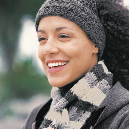 Patons Crochet Grey Ski Band & Scarf Ski Band