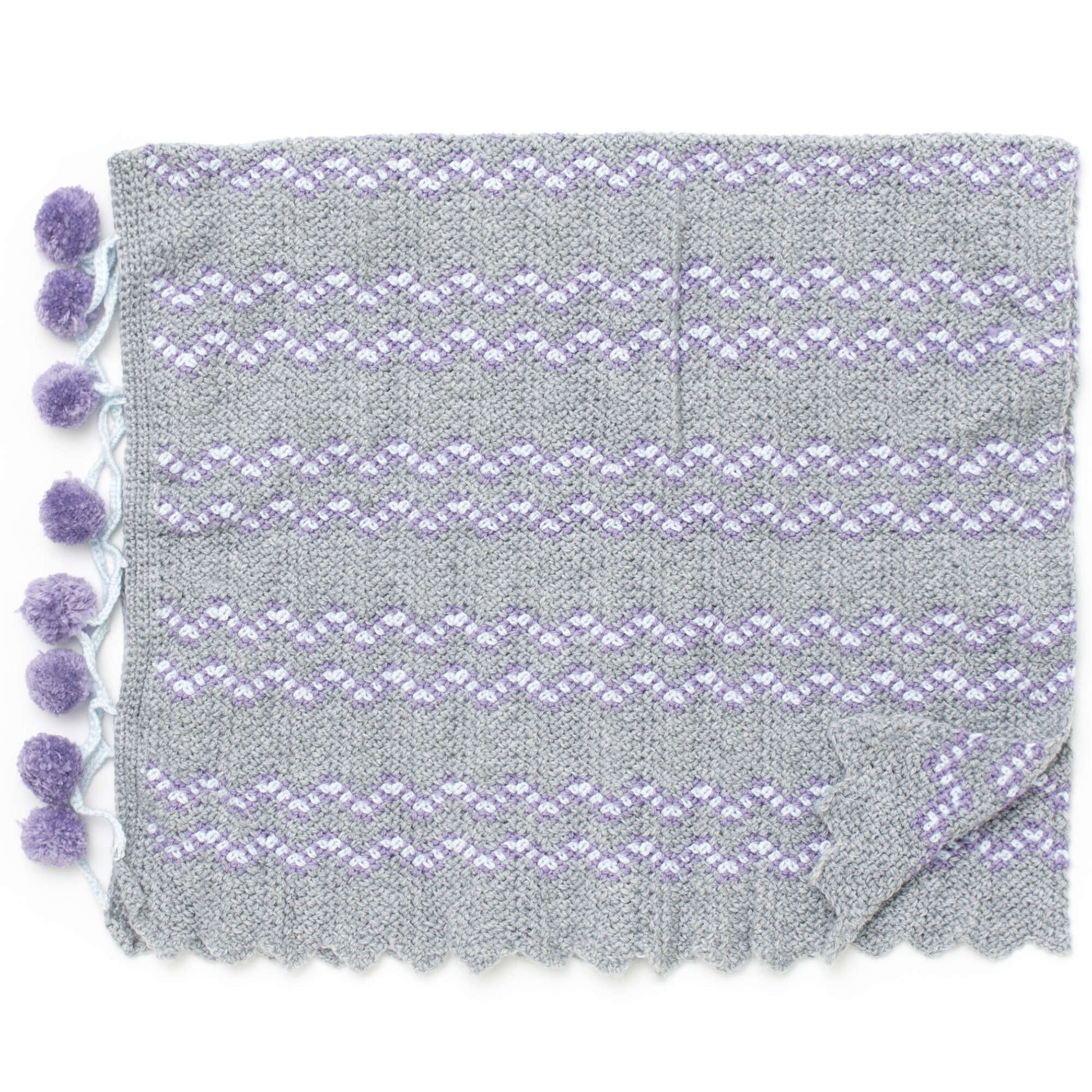 Free Patons Pompoms And Ripples Crochet Blanket Pattern