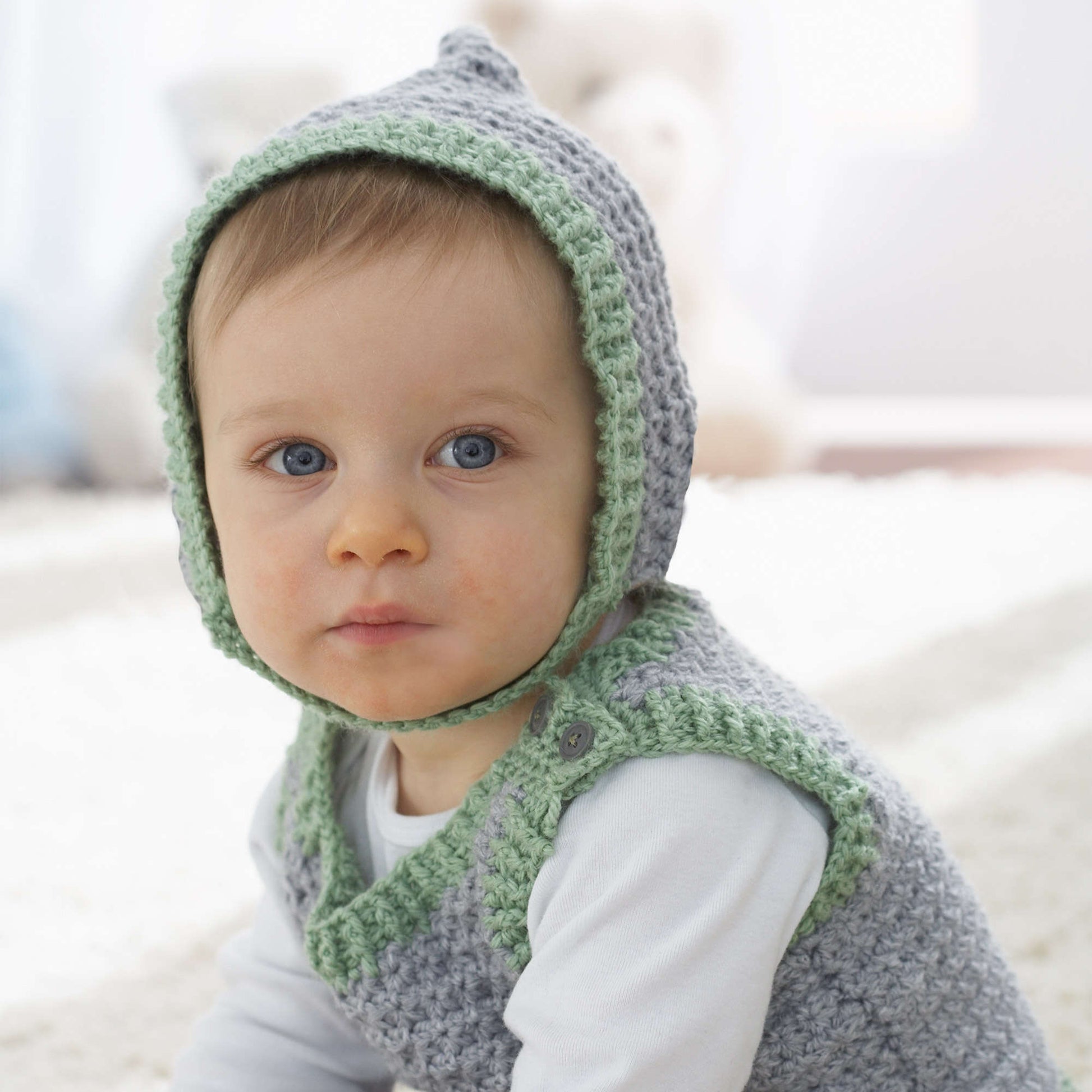 Free Patons Crochet Elfin Hat And Vest Set Pattern