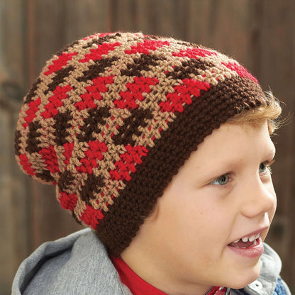 Patons Gingham Hat Crochet 4 yrs