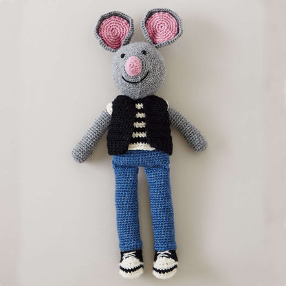 Patons Crochet City Mouse Doll Crochet Toy made in Patons Classic Wool DK Superwash Yarn