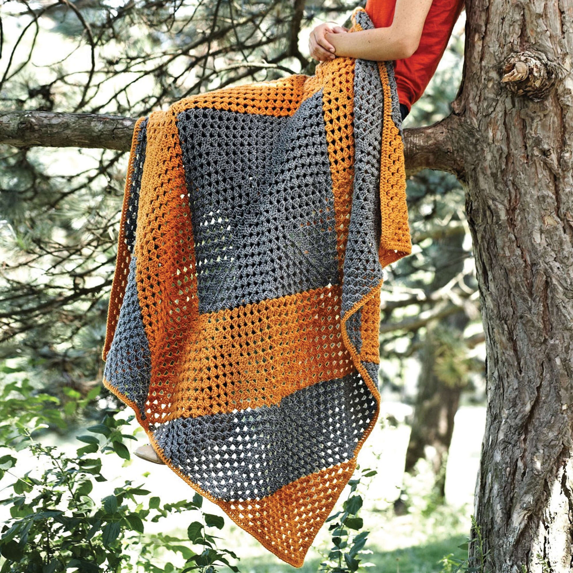 Free Patons Half'n Half Granny Crochet Blanket Pattern