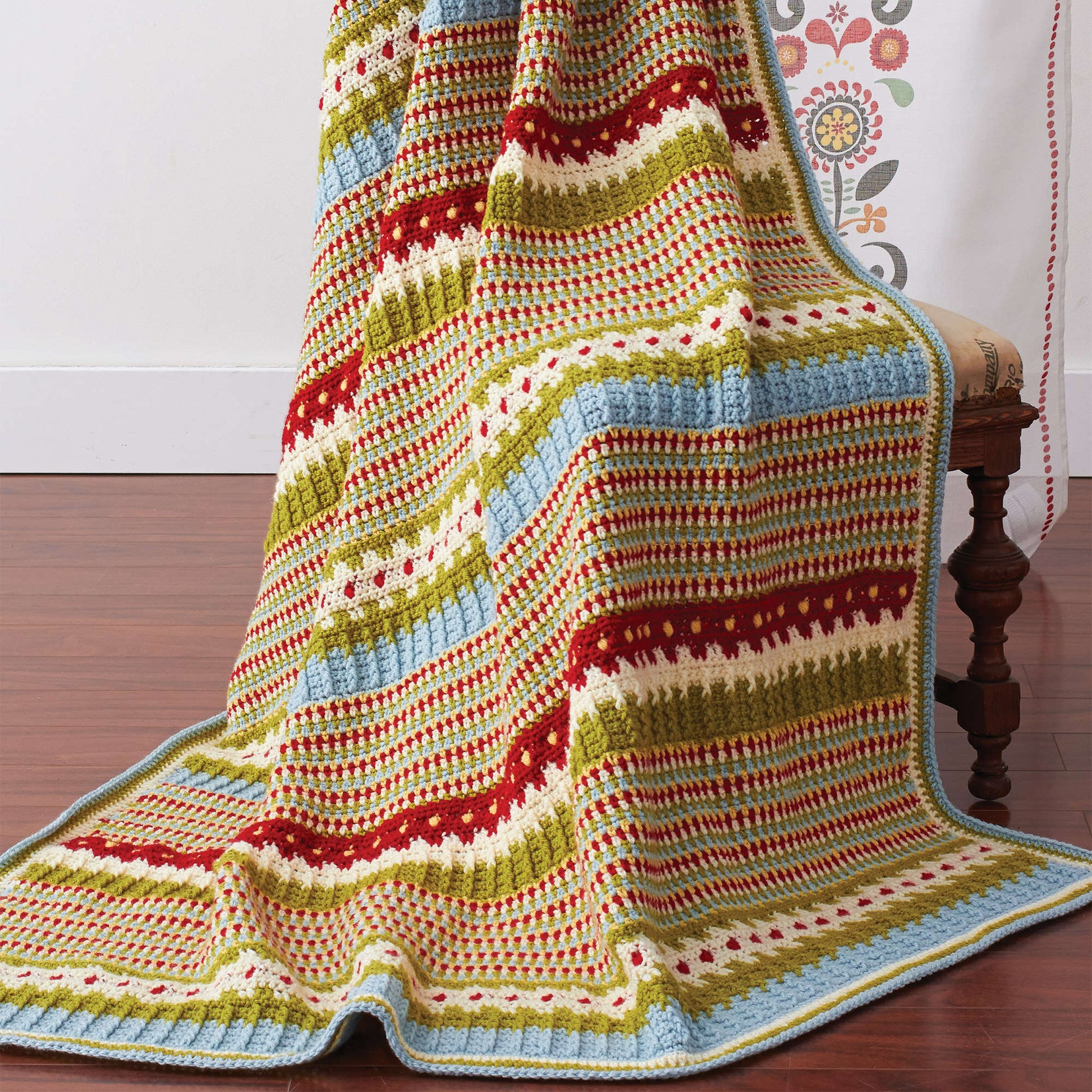 Free Patons Country Fresh Crochet Blanket Pattern