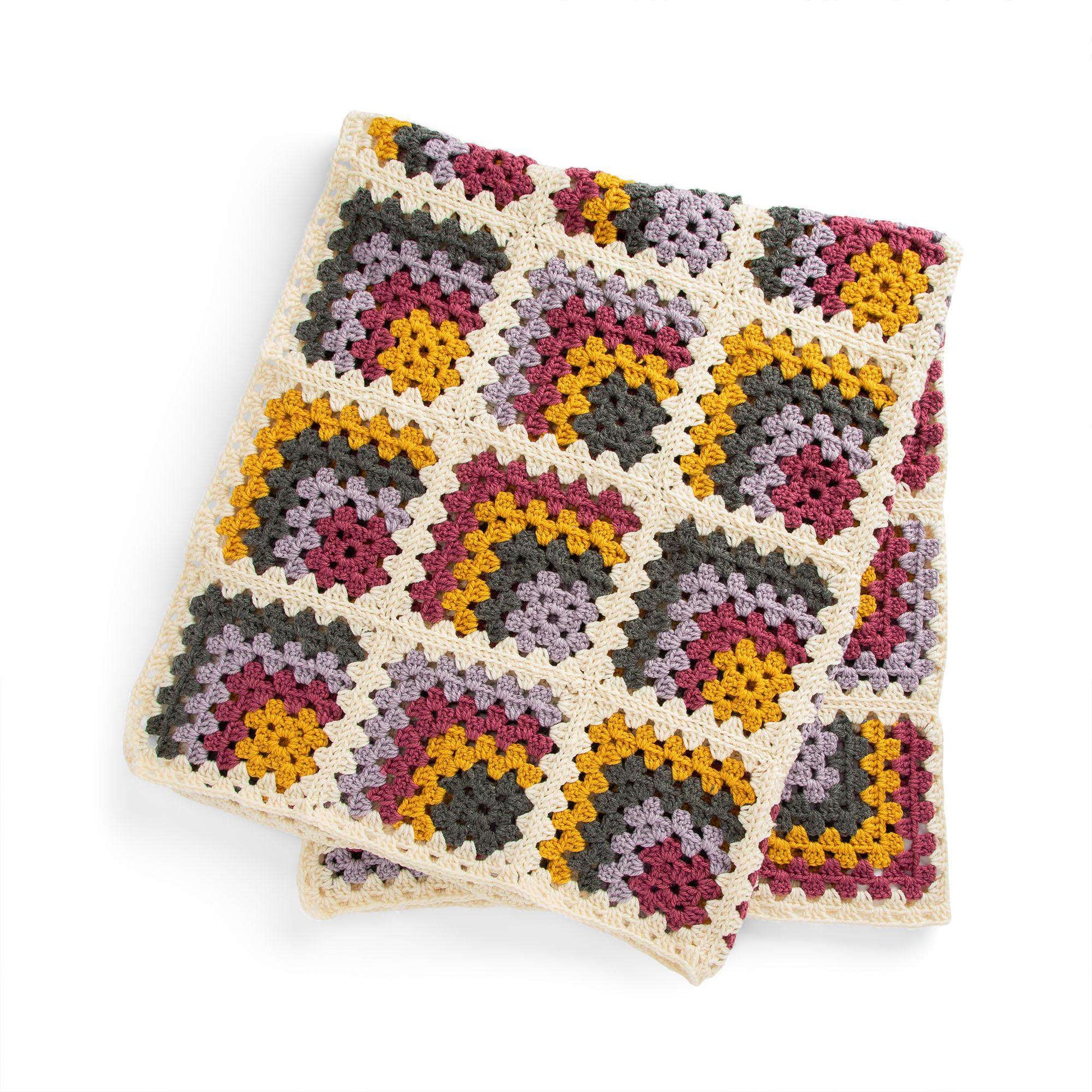 Free Patons Mitered Granny Crochet Blanket Pattern