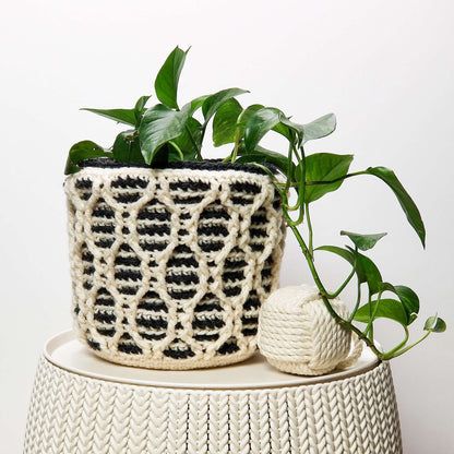 Patons Striped Hourglass Crochet Basket Single Size