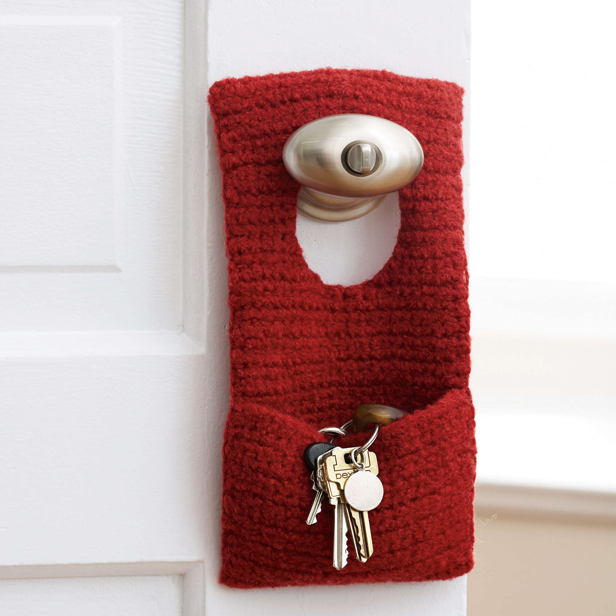 Free Beginner Patons Felted Door Knob Organizer Crochet Pattern