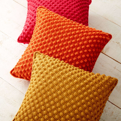 Patons Bobble-licious Crochet Pillows Tangy