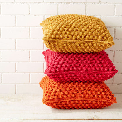 Patons Bobble-licious Crochet Pillows Tangy