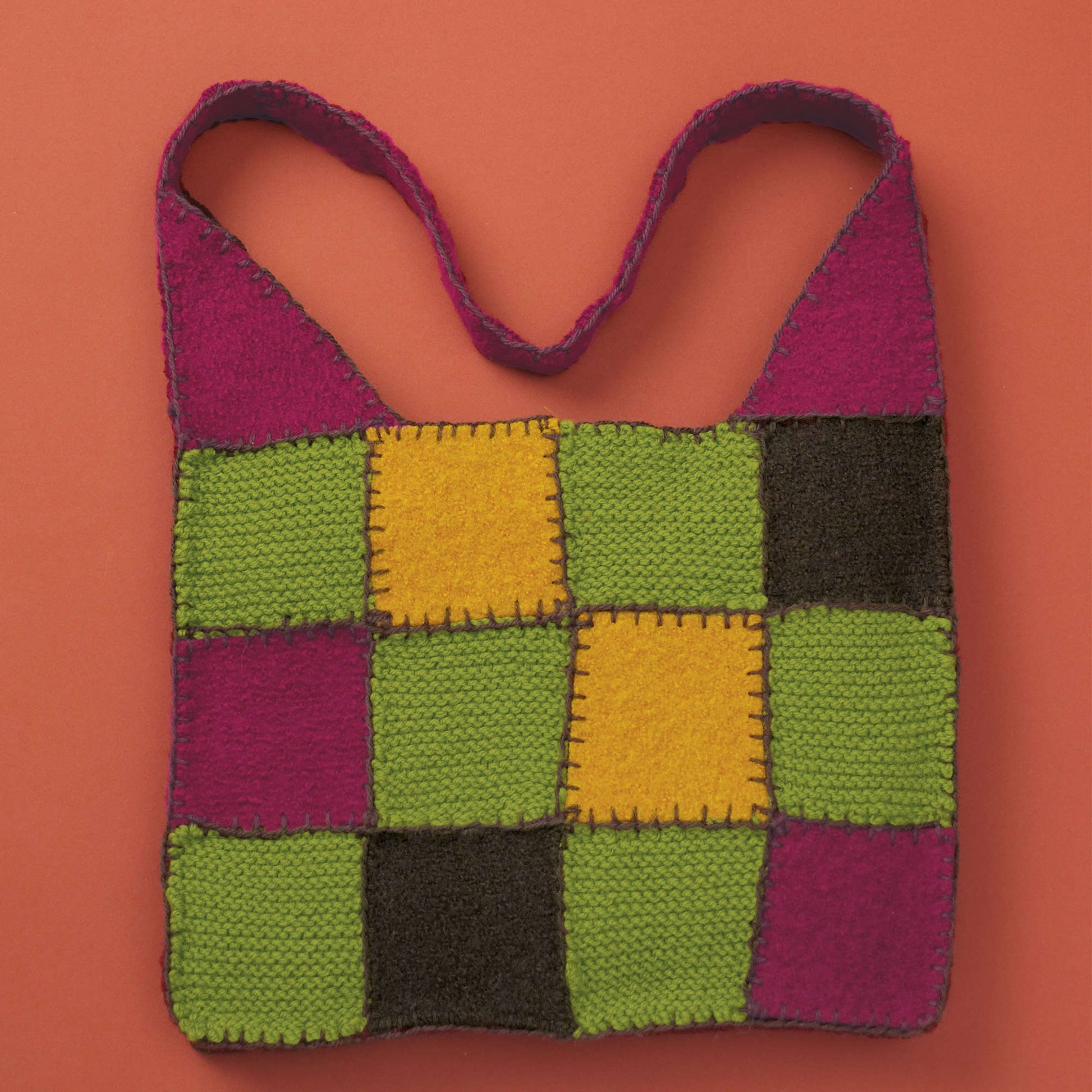 Free Patons Felted & Knit Patchwork Bag Pattern